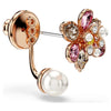 Swar*vski -Idyllia earring jackets Crystal pearl, Mixed cuts, Flower, Multicolored, Rose gold-tone plated-5722100